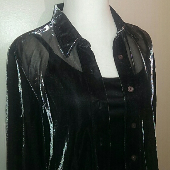 VTG 90s Sheer Retro Glitter Blouse/Tank Liner NWT - Picture 2 of 8